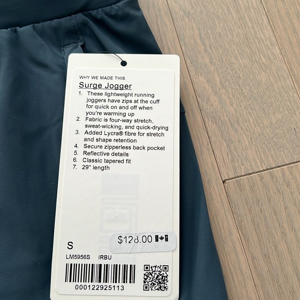 Lululemon Surge Jogger (Mens) sz Small in Iron Blue (Brand New with Tag) - Picture 3 of 6